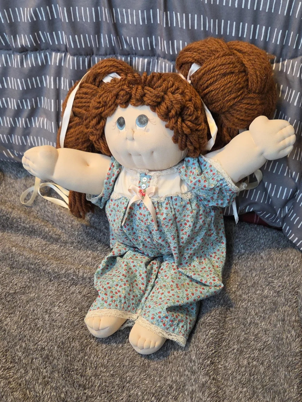 Vintage 1980s Homemade Soft Sculpture Cabbage Patch Style Doll